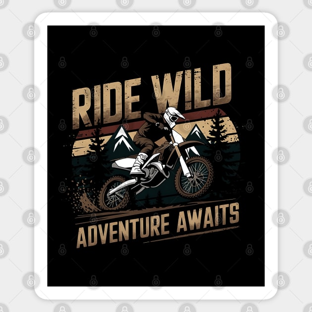 Ride Wild Adventure Awaits Sticker by Mara Bun